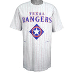 MLB (Nutmeg) - Texas Rangers Spell-Out  T-Shirt 1995 Medium Vintage Retro Baseball