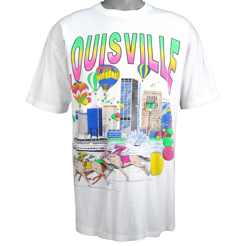 Vintage - Louisville City Spell-Out T-Shirt 1990s Large Vintage Retro