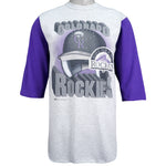 MLB (Teamwork) - Colorado Rockies Spell-Out T-Shirt 1994 Medium