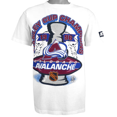 Starter - Colorado Avalanche, Stanley Cup Champions Deadstock T-Shirt 1996 Large Youth