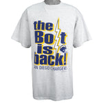 NFL (Logo 7) - San Diego Chargers Spell-Out T-Shirt 1994 X-Large Vintage Retro Football