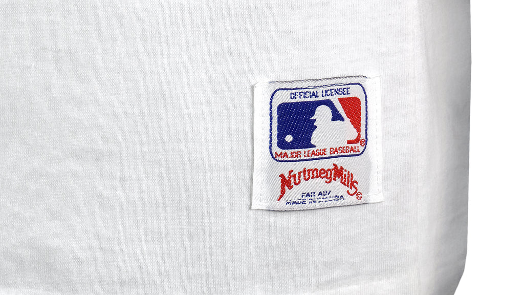 MLB (Nutmeg) - Toronto Blue Jays Spell-Out T-Shirt 1989 Medium Vintage Retro Baseball