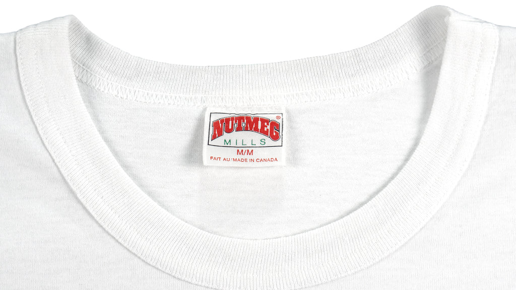 MLB (Nutmeg) - Toronto Blue Jays Spell-Out T-Shirt 1989 Medium Vintage Retro Baseball