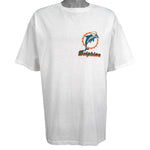 NFL (Zubaz) - Miami Dolphins Spell-Out T-Shirt 1990s X-Large Vintage Retro Football
