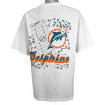 NFL (Zubaz) - Miami Dolphins Spell-Out T-Shirt 1990s X-Large Vintage Retro Football