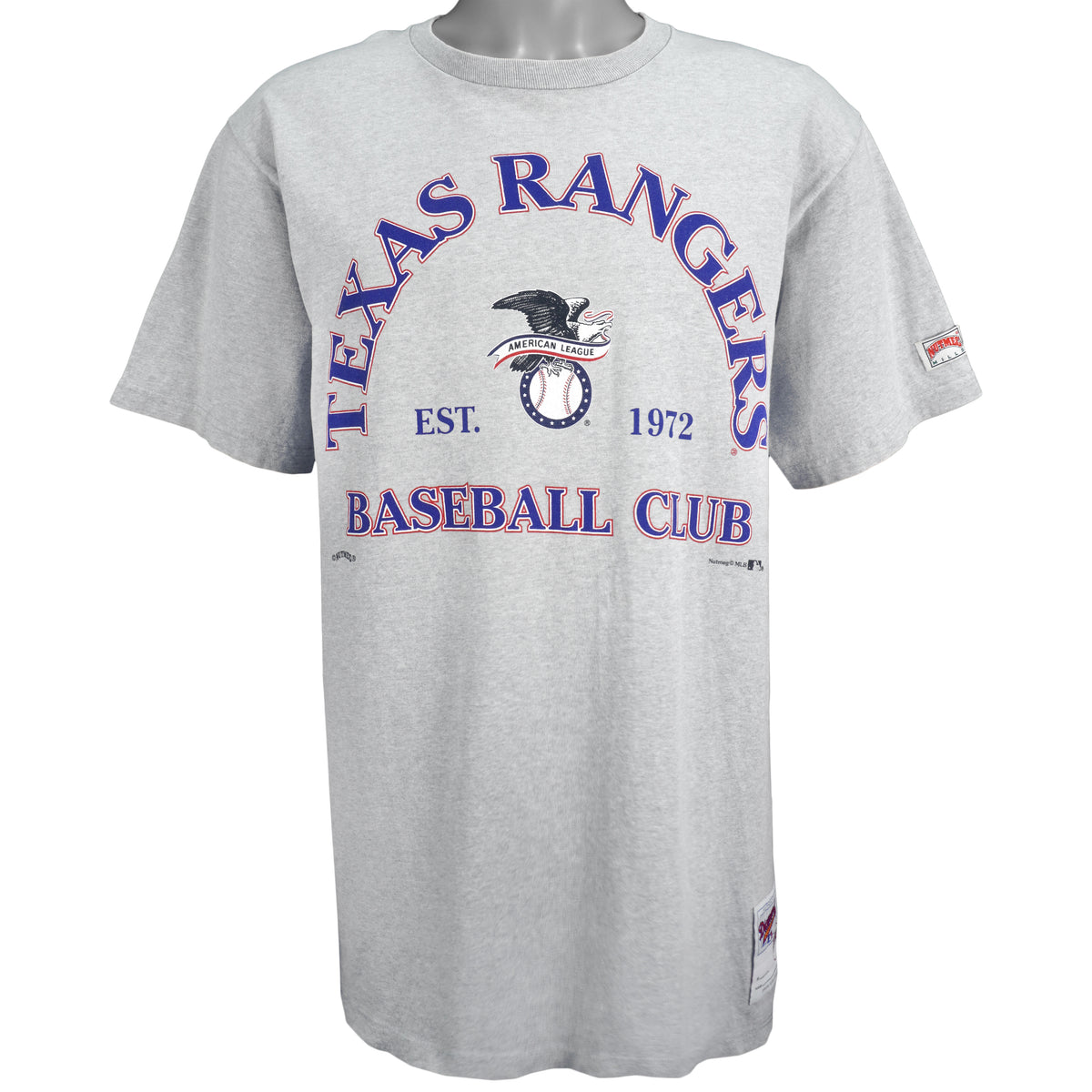 MLB (Nutmeg) - Texas Rangers Spell-Out  T-Shirt 1990s Large Vintage Retro Baseball