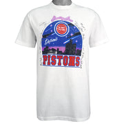 NBA (Super Shirts) - Detroit Pistons -Autographs Deadstock T-Shirt 1990s Large Vintage Retro Basketball