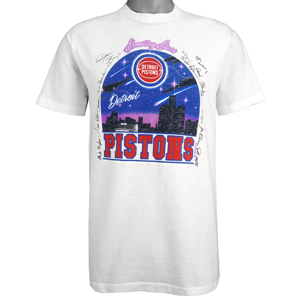 NBA (Super Shirts) - Detroit Pistons -Autographs Deadstock T-Shirt 1990s Large Vintage Retro Basketball