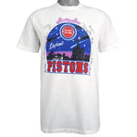 NBA (Super Shirts) - Detroit Pistons -Autographs Deadstock T-Shirt 1990s Large Vintage Retro Basketball