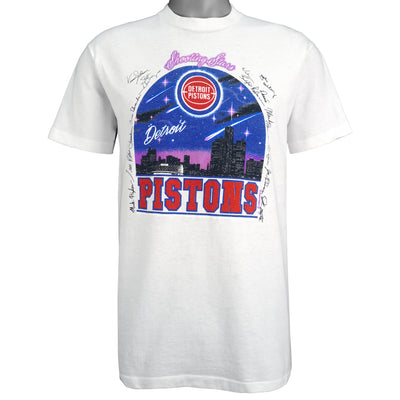 NBA (Super Shirts) - Detroit Pistons -Autographs Deadstock T-Shirt 1990s Large