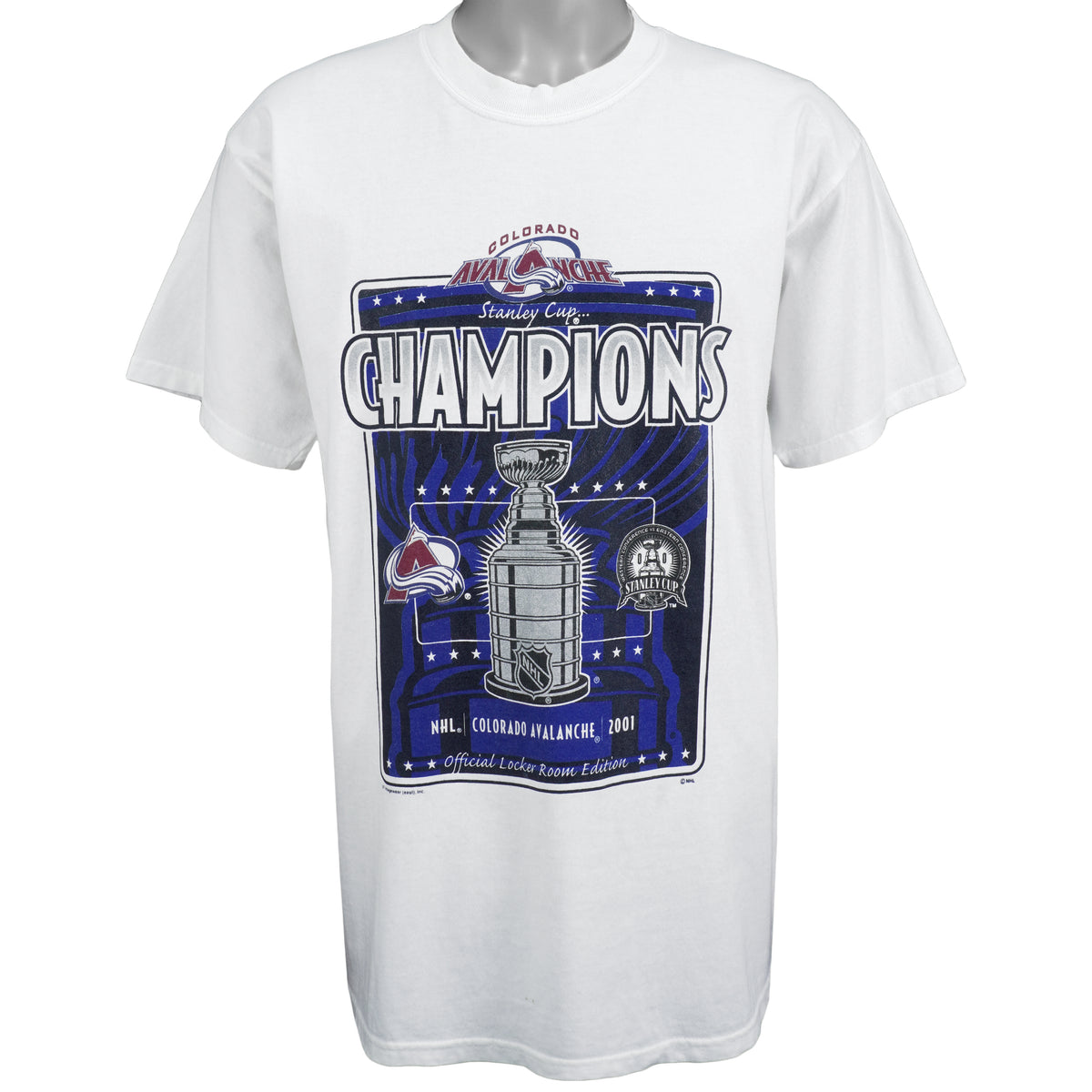 NHL (Lee) - Colorado Avalanche, Stanley Cup Champions T-Shirt 2001 Large Vintage Retro Hockey