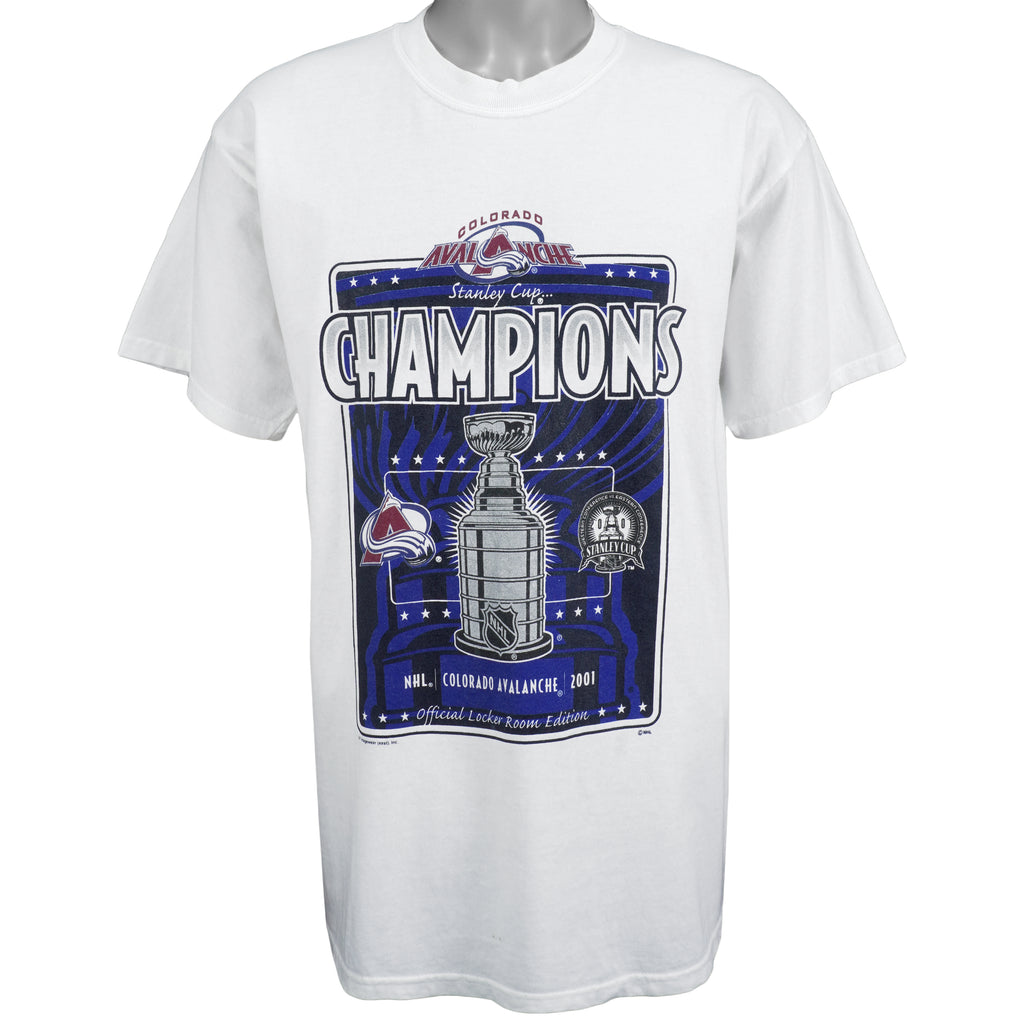 NHL (Lee) - Colorado Avalanche, Stanley Cup Champions T-Shirt 2001 Large Vintage Retro Hockey