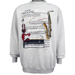 Vintage - New Orleans, Music Crew Neck Sweatshirt 1988 X-Large Vintage Retro