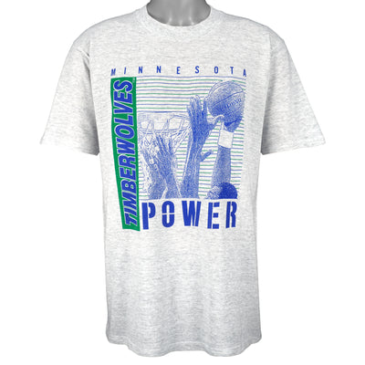 NBA (Jerzees) - Minnesota Timberwolves Spell-Out T-Shirt 1990s X-Large
