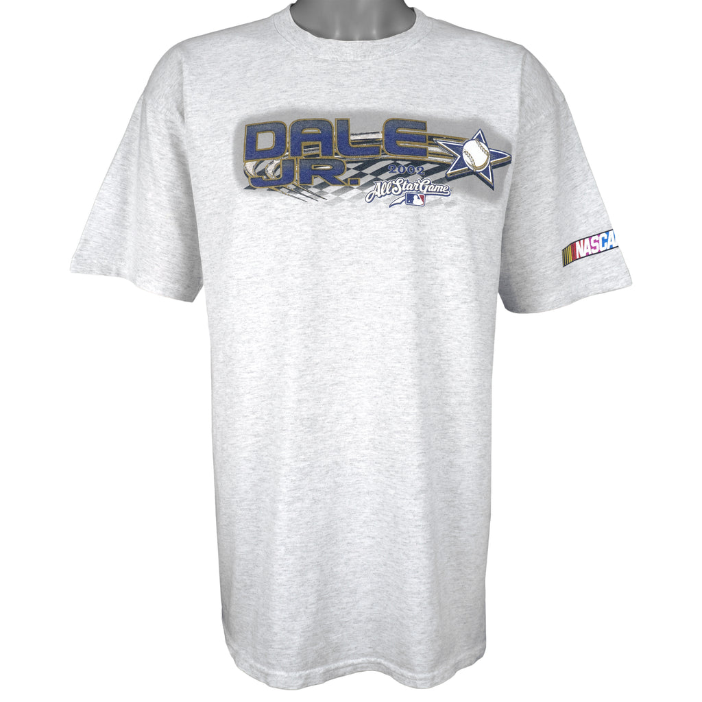 NASCAR - Budweiser Dale Earnhardt Jr. #8 MLB All Stars Game T-Shirt 2002 Large Vintage Retro Baseball
