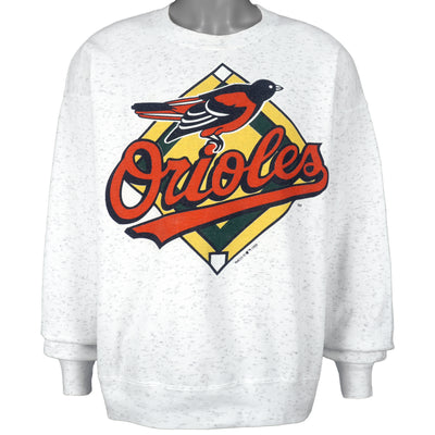 MLB (Trench) - Baltimore Orioles Spell-Out Crew Neck Sweatshirt 1995 Large