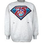 NFL (Grand Sport) - 75th Anniversary Big Logo Crew Neck Sweatshirt 1994 Large Vintage Retro Football