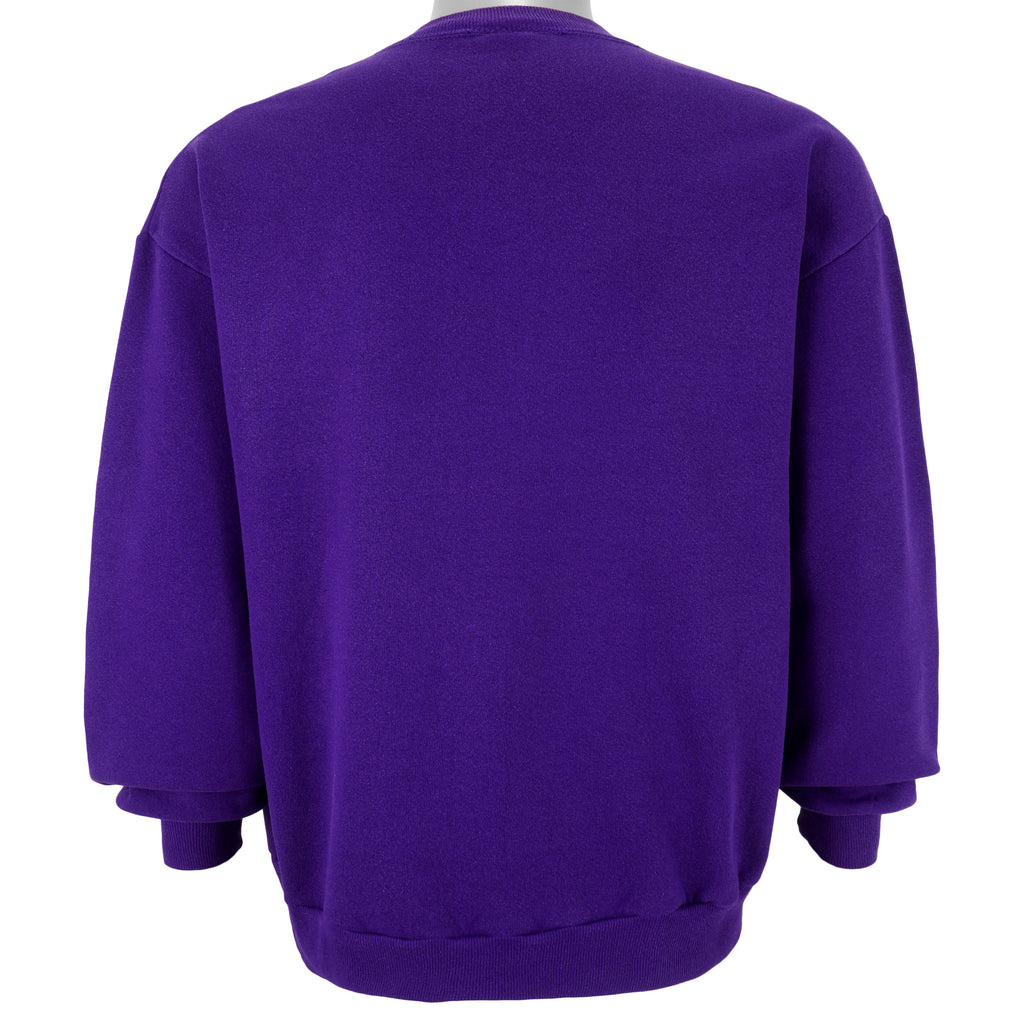 NFL (Fluid) - Minnesota Vikings Big Logo Crew Neck Sweatshirt 1994 Large Vintage Retro Football