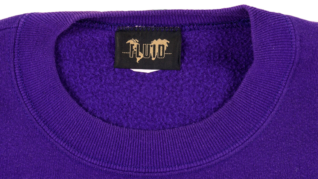 NFL (Fluid) - Minnesota Vikings Big Logo Crew Neck Sweatshirt 1994 Large Vintage Retro Football