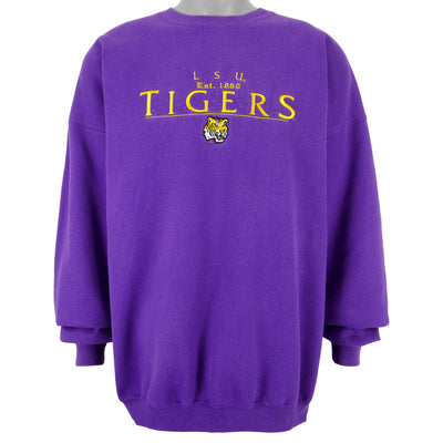 NCAA (AS Sport) - LSU Tigers Spell-Out Crew Neck Sweatshirt 1990s XX-Large