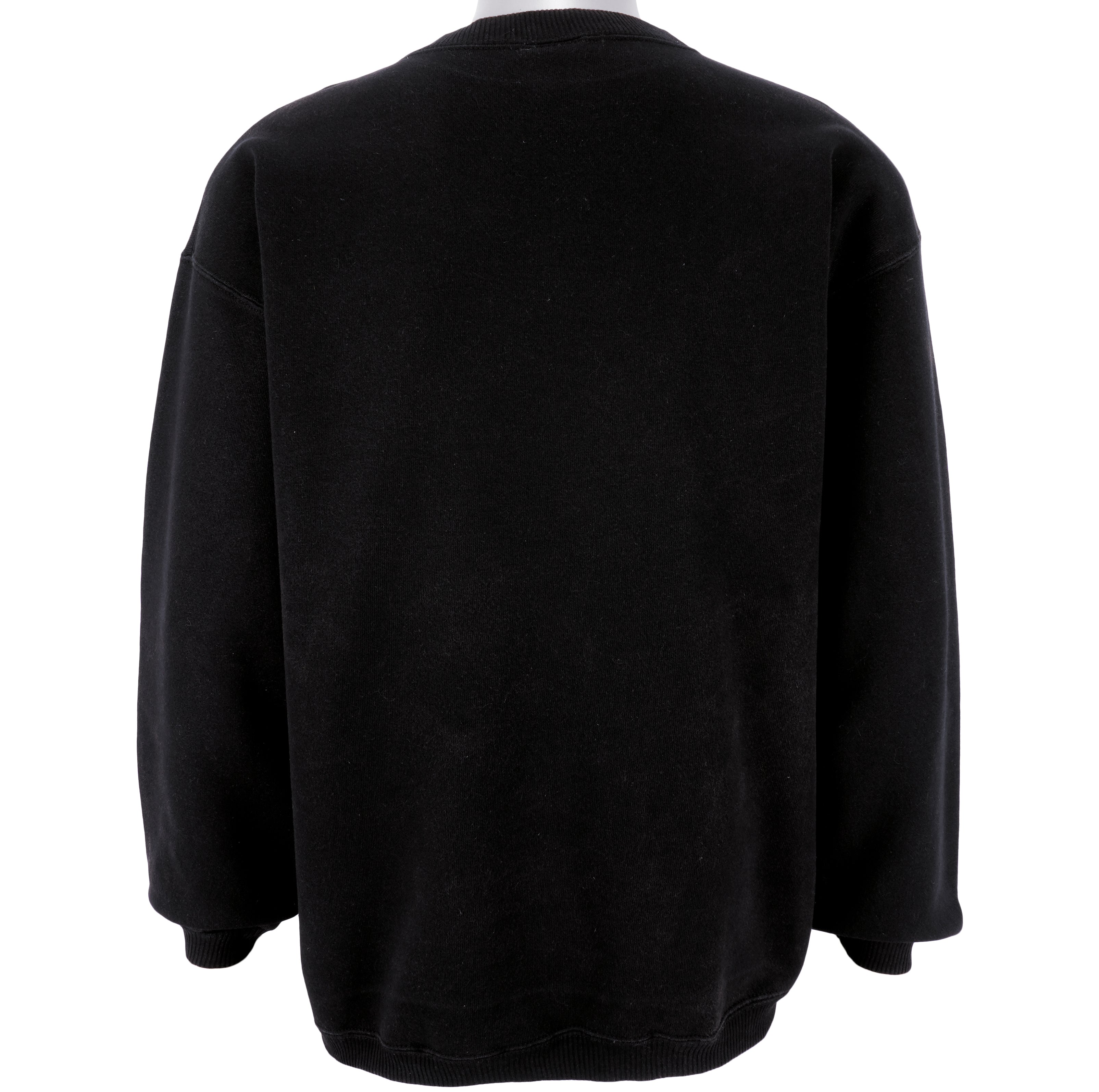 Vintage (Habitat) - Black Wolfe Crew Neck Sweatshirt 1990s Large Vintage Retro