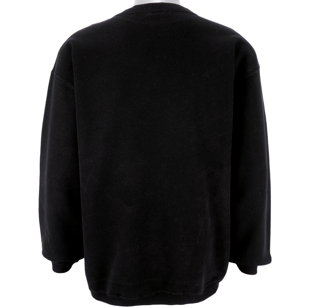 Vintage (Habitat) - Black Wolfe Crew Neck Sweatshirt 1990s Large Vintage Retro