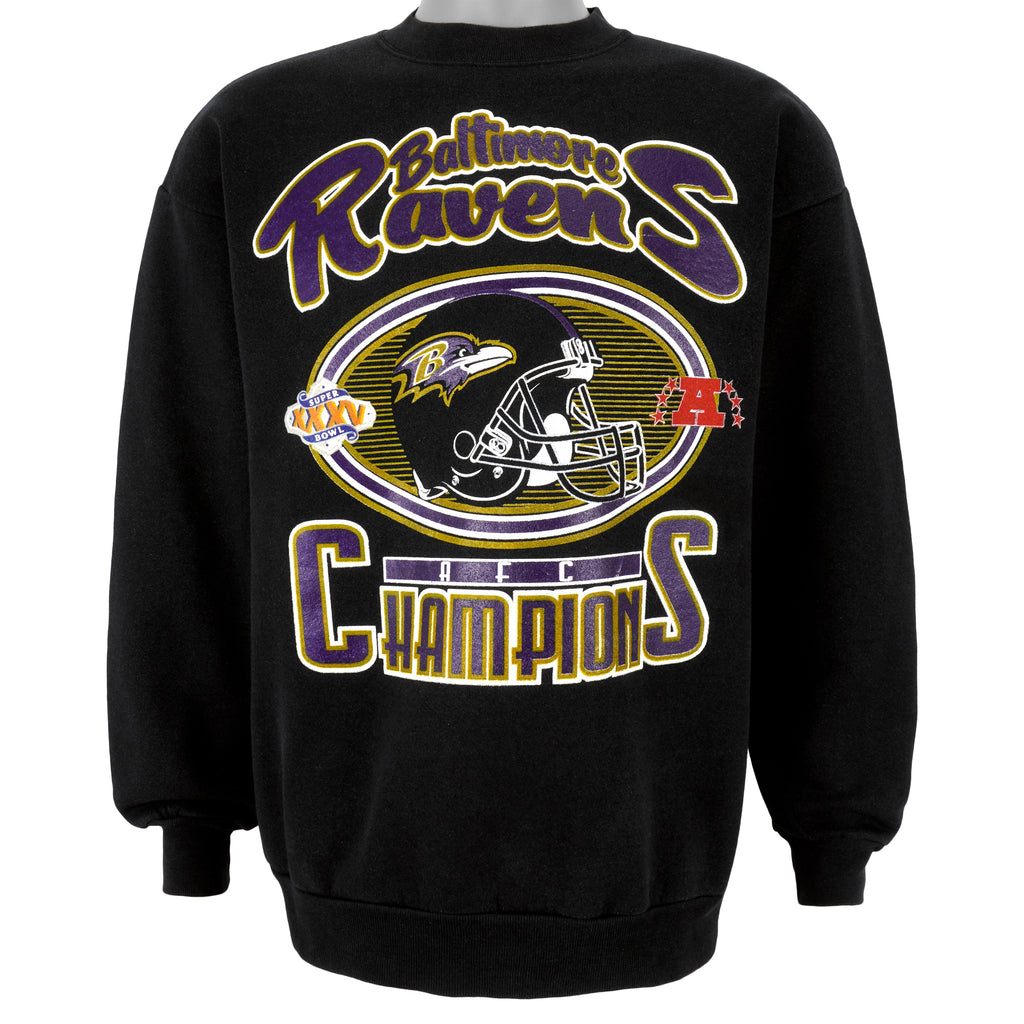 NFL (Tultex) - Baltimore Ravens Crew Neck Sweatshirt 2001 Large Vintage Retro Football