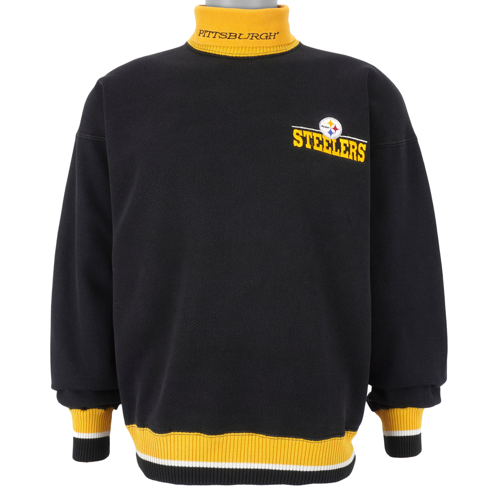 NFL (The Game) - Pittsburgh Steelers Turtle Neck Sweatshirt 1990s Medium Vintage Retro Football