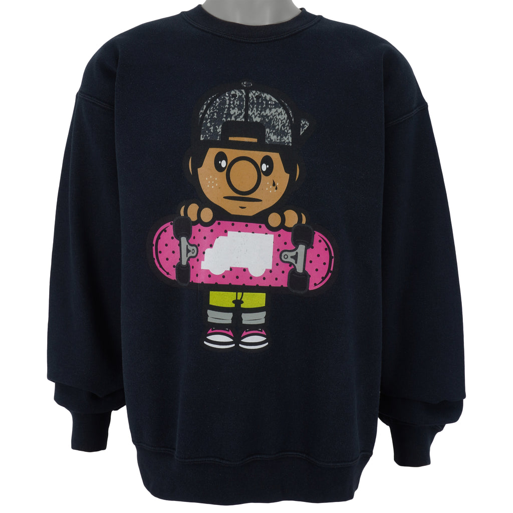 Vintage - Black TRUKFIT Crew Neck Sweatshirt 2000s Large Vintage Retro