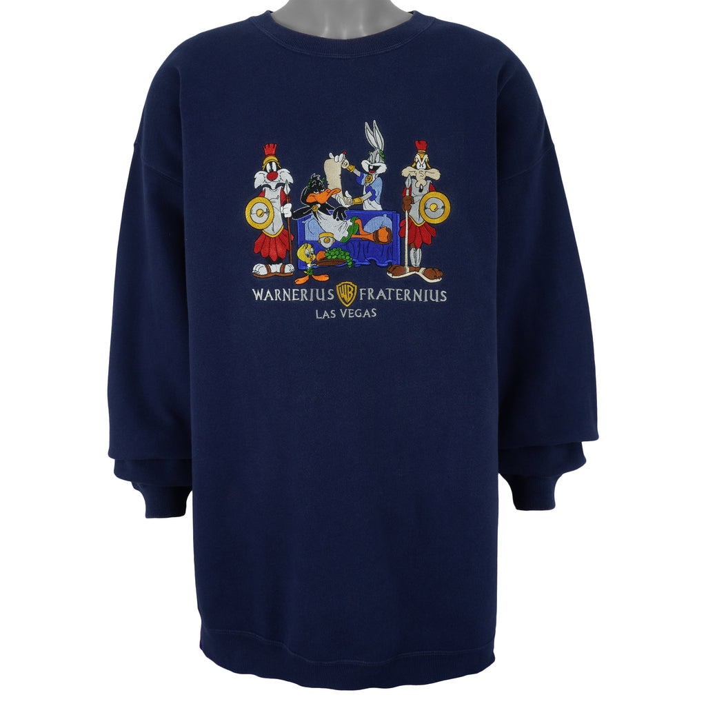 Vintage (Warner Bros.) - Warnerius Fraternius, Las Vegas Embroidered Sweatshirt 1990s XX-Large Vintage Retro