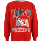 NHL(Artex) - Chicago Blackhawks & Snoopy Crew Neck Sweatshirt 1971 Large Vintage Retro Hockey