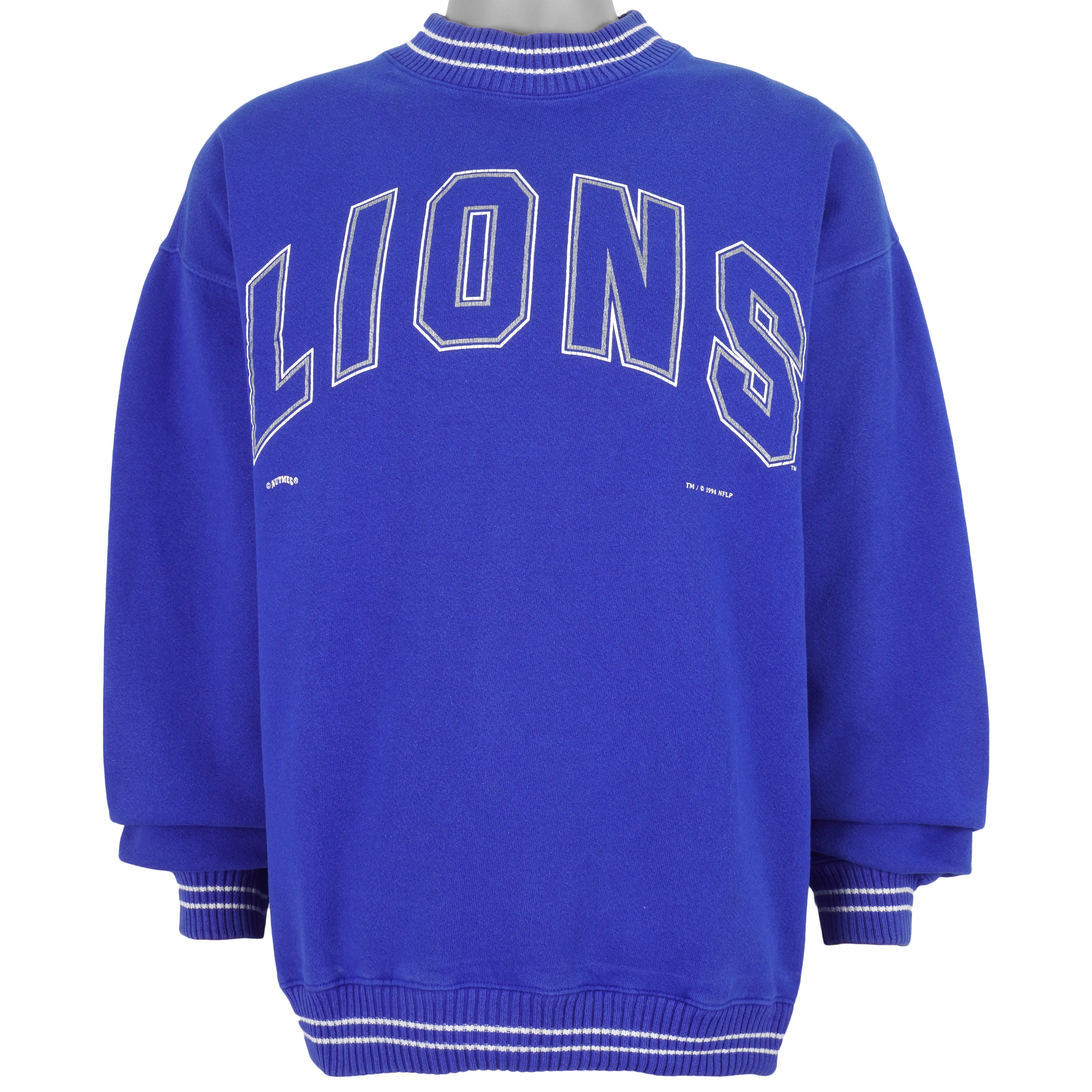 NFL (Nutmeg) - Detroit Lions Crew Neck Sweatshirt 1994 Large Vintage Retro Football