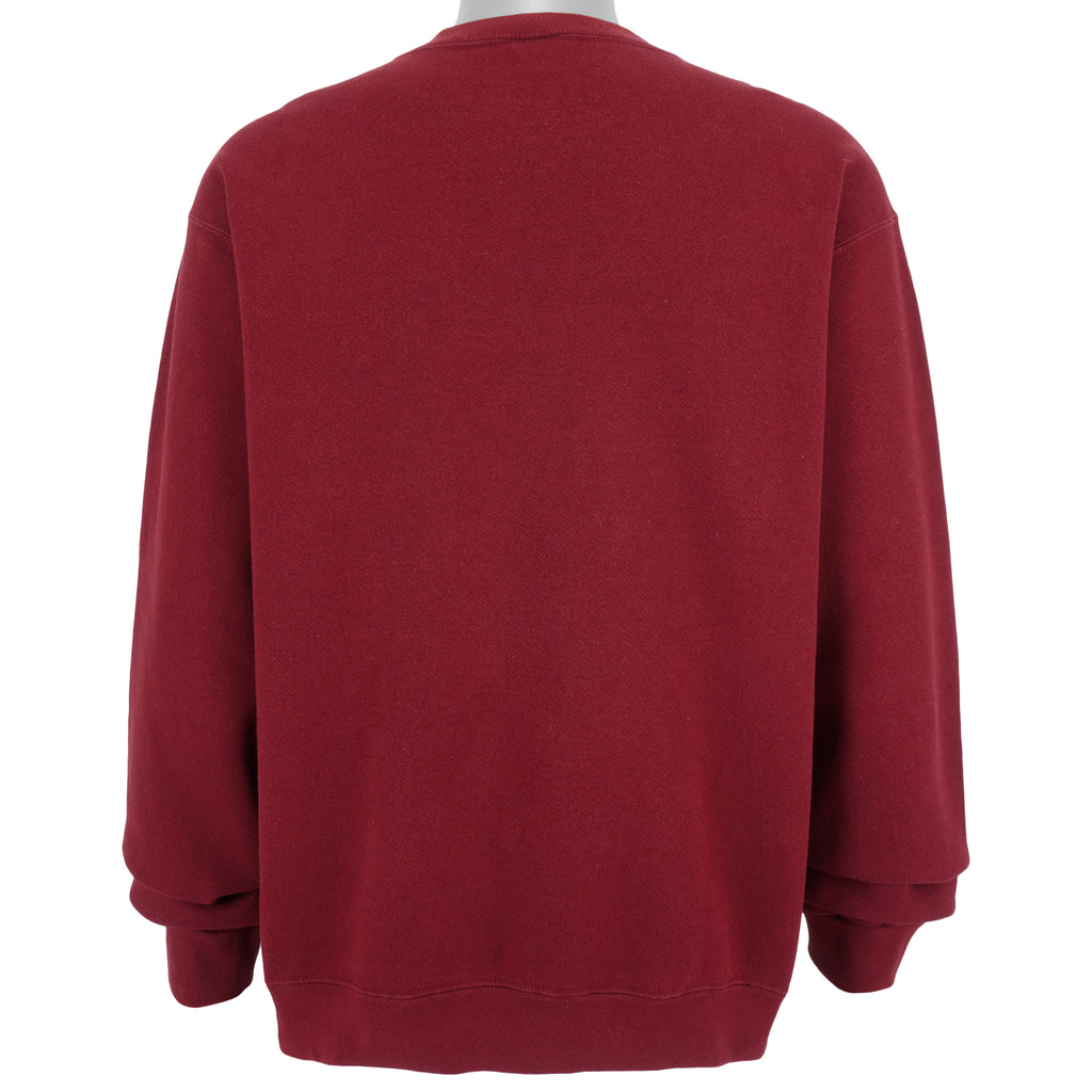 Nike - Red Classic Small Logo Crew Neck Sweatshirt 1990s X-Large Vintage Retro