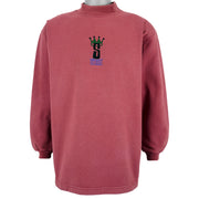Stussy - Red Spell-Out Crew Neck Sweatshirt Large Vintage Retro