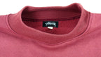 Stussy - Red Spell-Out Crew Neck Sweatshirt Large Vintage Retro