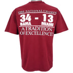 NCAA - Alabama Crimson Tide, National Champs T-Shirt 1992 Large Vintage Retro
