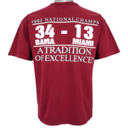 NCAA - Alabama Crimson Tide, National Champs T-Shirt 1992 Large Vintage Retro