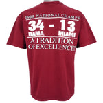 NCAA - Alabama Crimson Tide, National Champs T-Shirt 1992 Large Vintage Retro