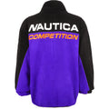 Nautica - Blue & Black Competition 1/4 Zip Fleece Sweatshirt 1990s Large Vintage Retro