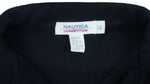 Nautica - Blue & Black Competition 1/4 Zip Fleece Sweatshirt 1990s Large Vintage Retro