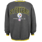 NFL (Logo Athletic) - Pittsburgh Steelers Embroidered Crew Neck Sweatshirt 1990s Large Vintage Retro Football