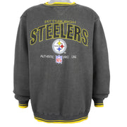 NFL (Logo Athletic) - Pittsburgh Steelers Embroidered Crew Neck Sweatshirt 1990s Large Vintage Retro Football
