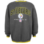 NFL (Logo Athletic) - Pittsburgh Steelers Embroidered Crew Neck Sweatshirt 1990s Large Vintage Retro Football