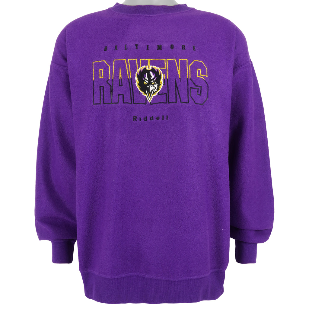 NFL (Riddell) - Baltimore Ravens Crew Neck Sweatshirt 1990s X-Large Vintage Retro Football