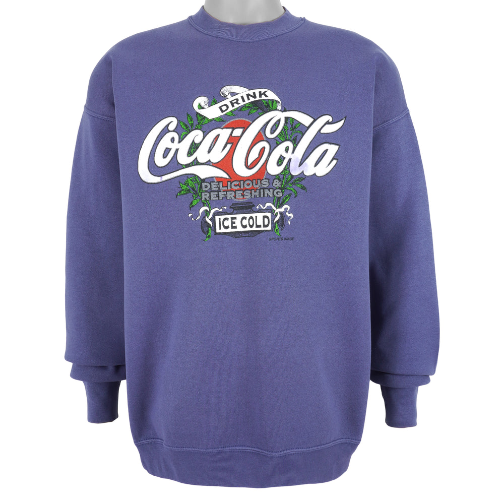 Vintage - Coca-Cola Ice Cold Spell-Out Sweatshirt 1990s X-Large Vintage Retro