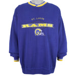 Starter (NFL) - Blue St. Louis Rams Embroidered Sweatshirt 1990s X-Large