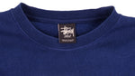 Stussy - Blue Spell-Out Crew Neck Sweatshirt Large Vintage Retro