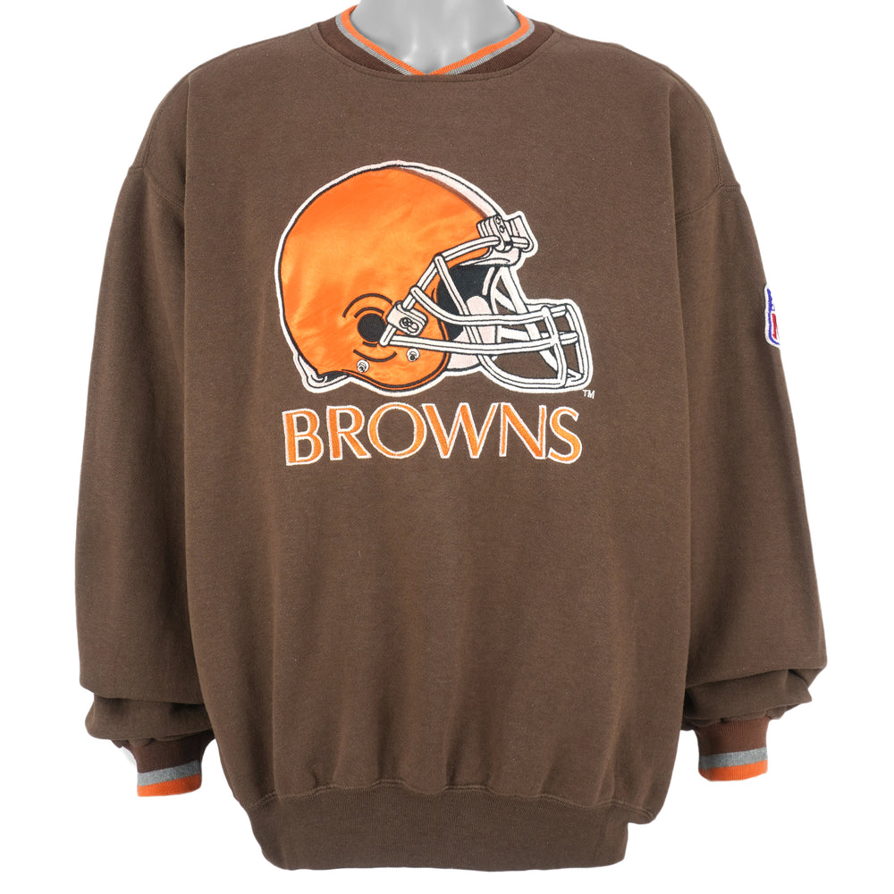 Starter - Cleveland Browns Big Spell-Out Crew Neck Sweatshirt 1990s Large Vintage Retro Football
