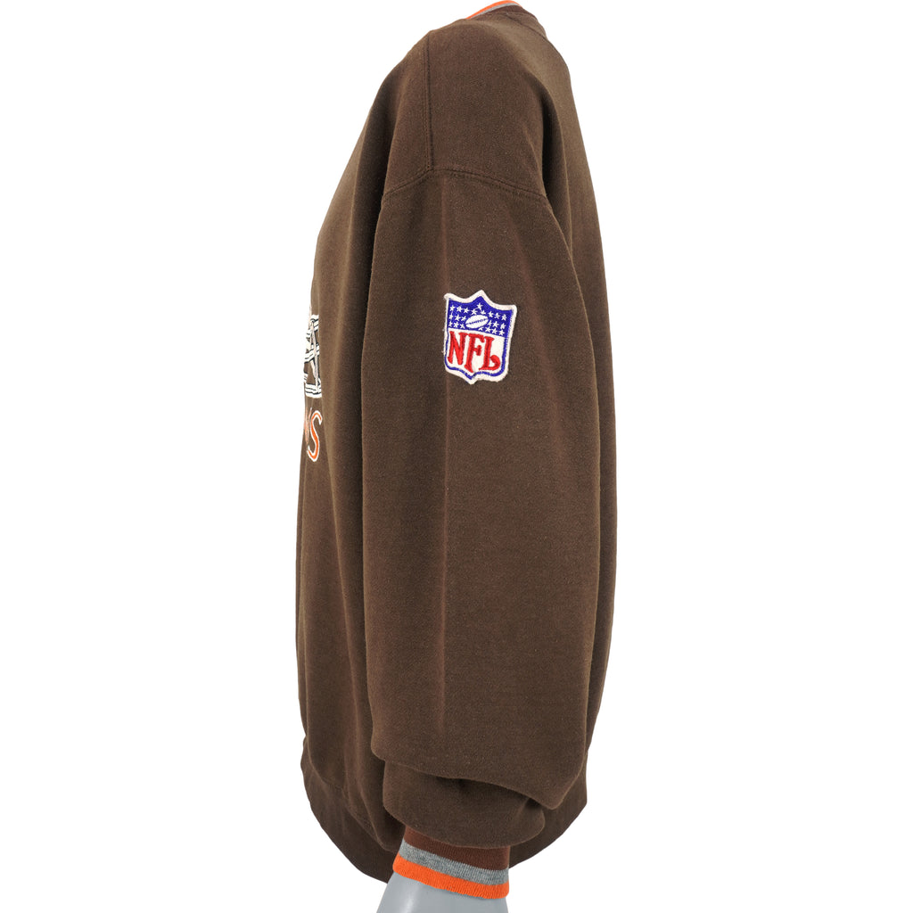Starter - Cleveland Browns Big Spell-Out Crew Neck Sweatshirt 1990s Large Vintage Retro Football