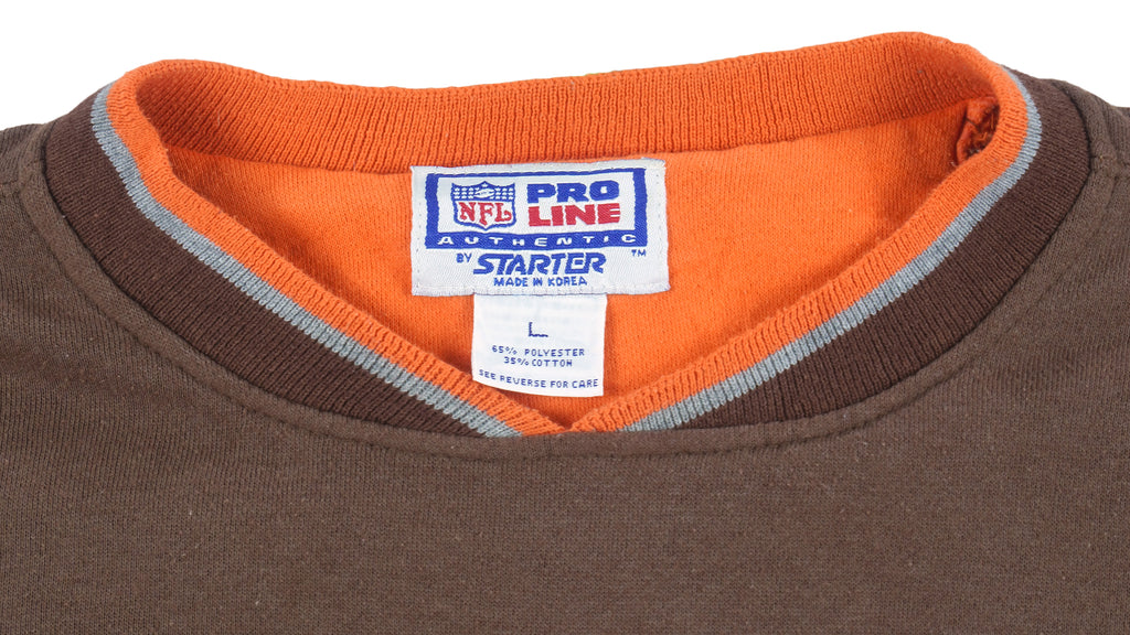 Starter - Cleveland Browns Big Spell-Out Crew Neck Sweatshirt 1990s Large Vintage Retro Football
